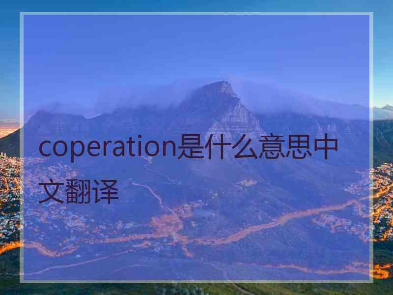 coperation是什么意思中文翻译