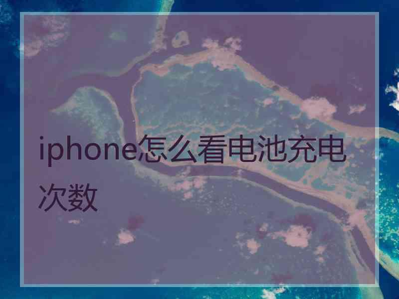 iphone怎么看电池充电次数