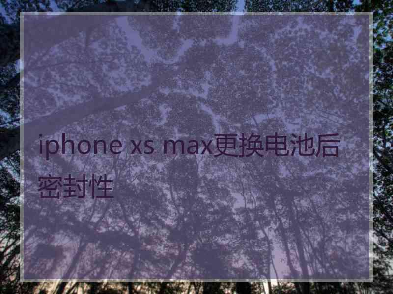 iphone xs max更换电池后密封性