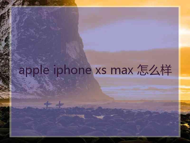 apple iphone xs max 怎么样