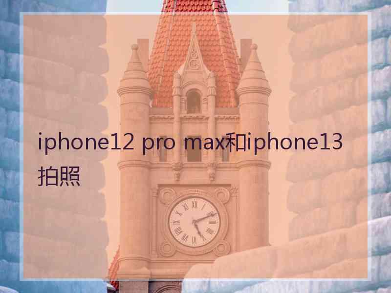 iphone12 pro max和iphone13拍照