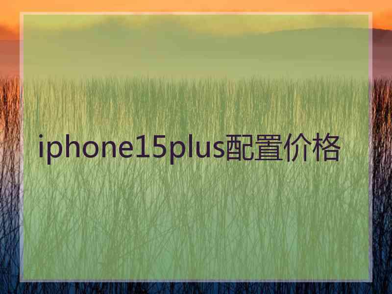 iphone15plus配置价格