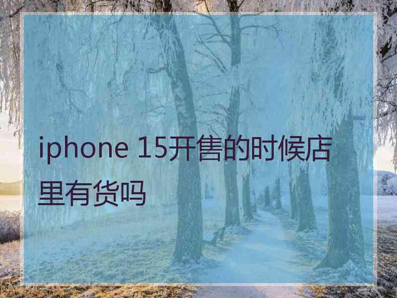 iphone 15开售的时候店里有货吗