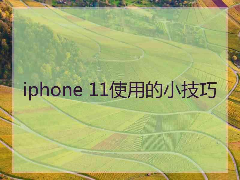 iphone 11使用的小技巧