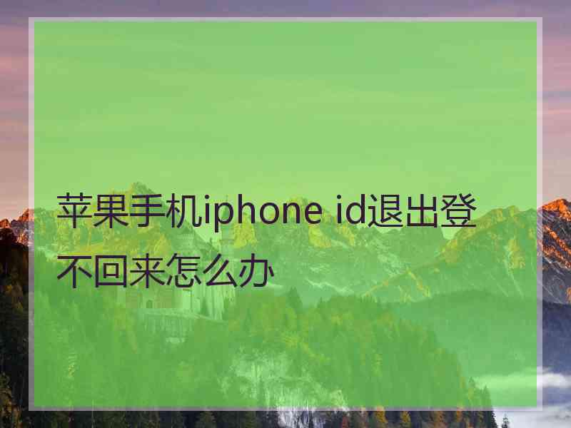 苹果手机iphone id退出登不回来怎么办