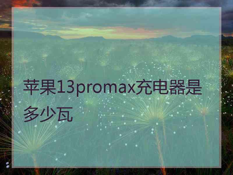 苹果13promax充电器是多少瓦