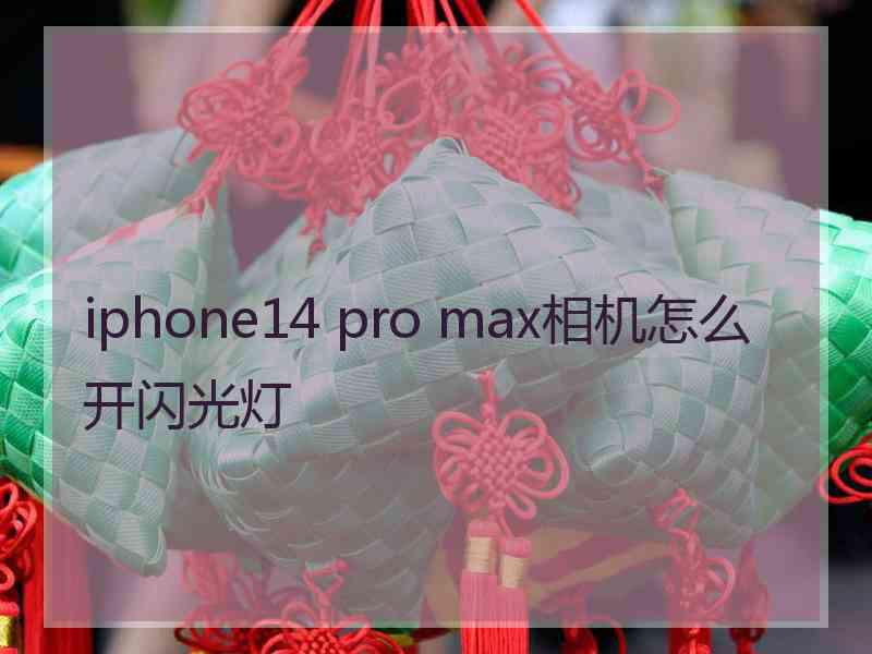 iphone14 pro max相机怎么开闪光灯