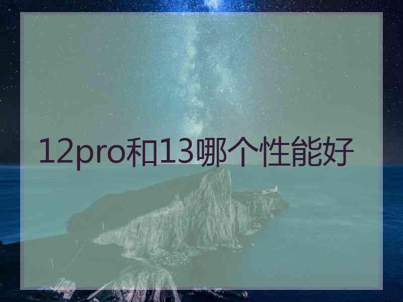 12pro和13哪个性能好