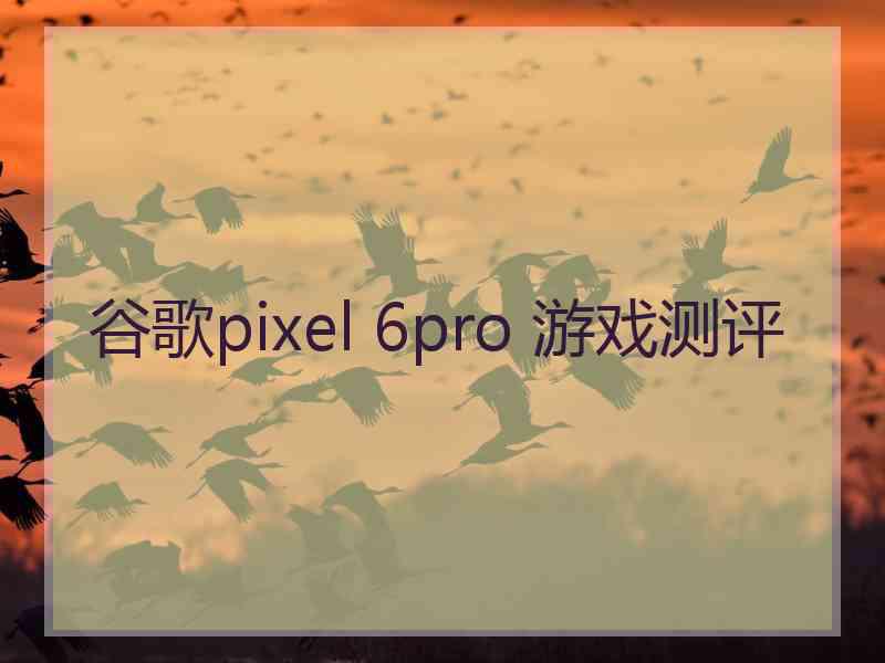 谷歌pixel 6pro 游戏测评