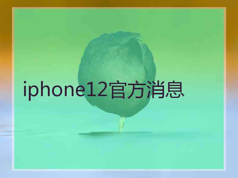 iphone12官方消息