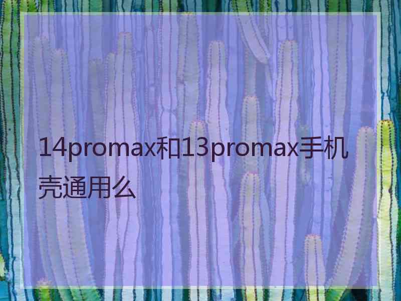 14promax和13promax手机壳通用么