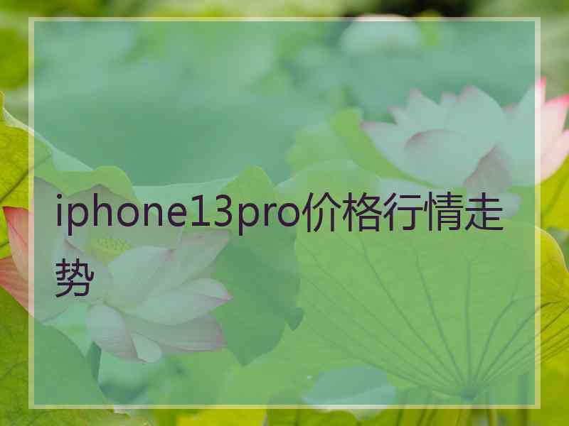 iphone13pro价格行情走势