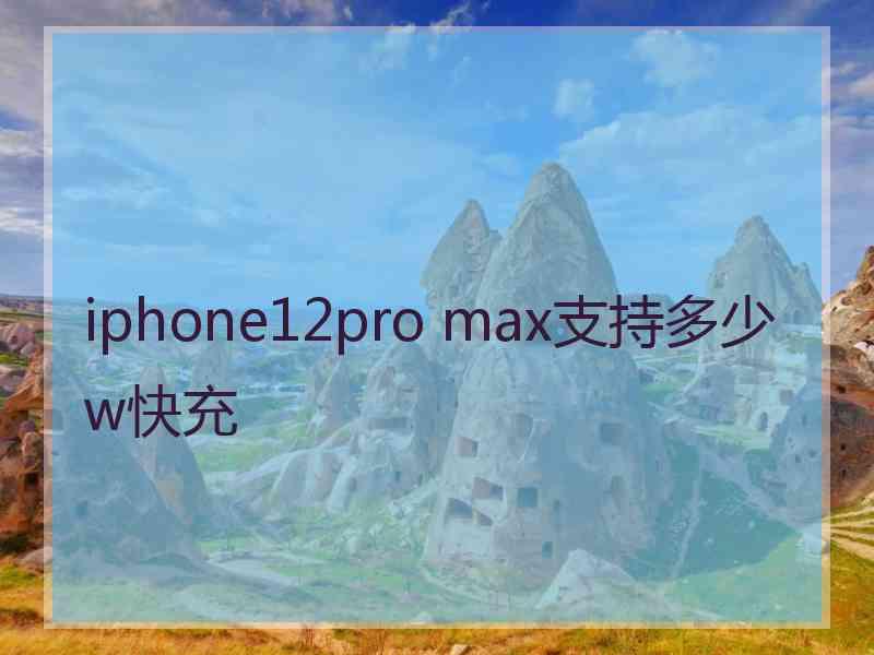 iphone12pro max支持多少w快充