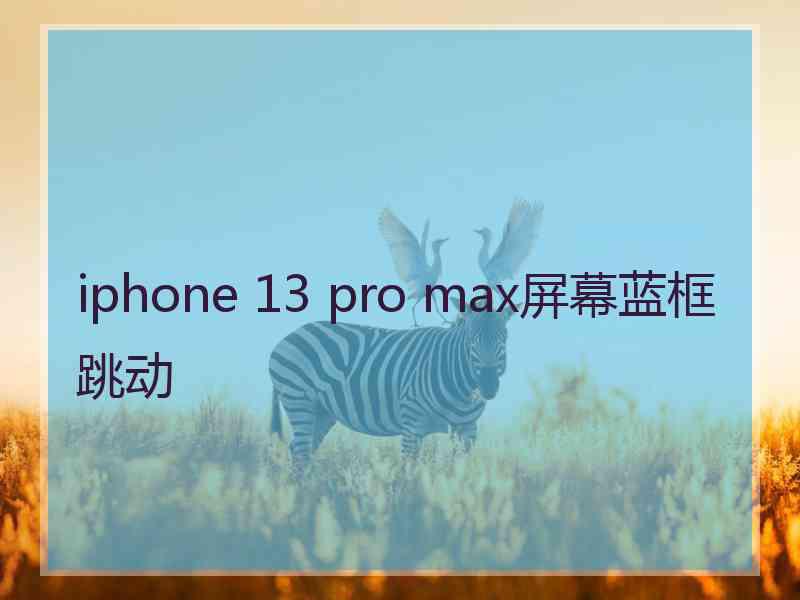 iphone 13 pro max屏幕蓝框跳动