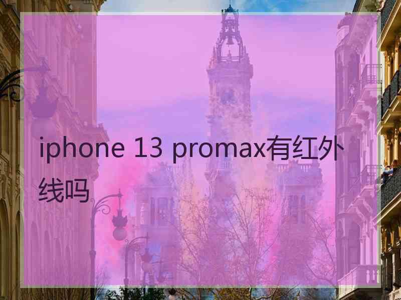 iphone 13 promax有红外线吗