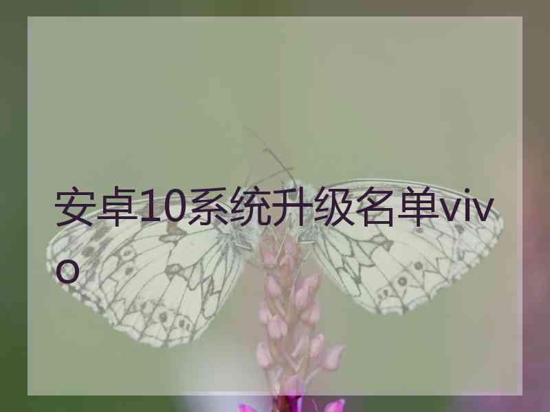 安卓10系统升级名单vivo