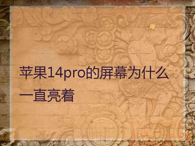 苹果14pro的屏幕为什么一直亮着