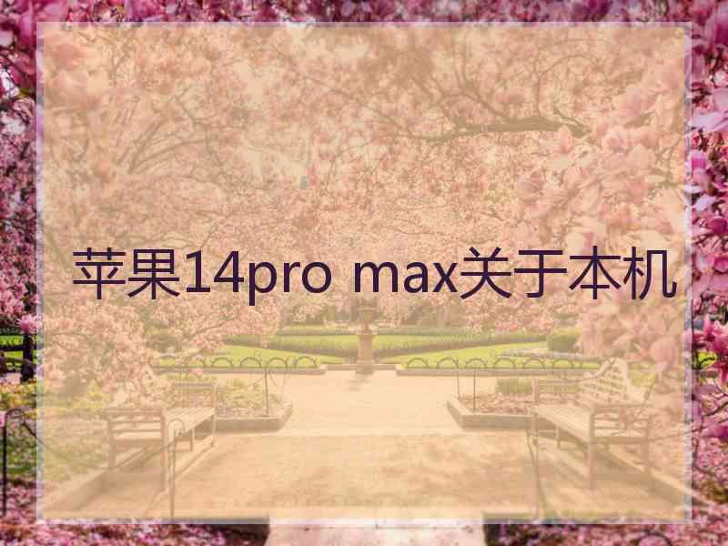 苹果14pro max关于本机