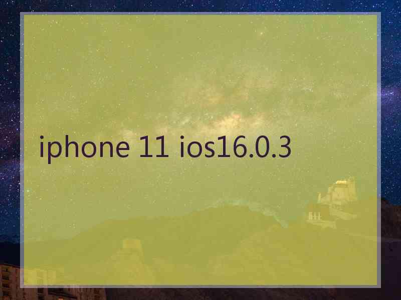 iphone 11 ios16.0.3