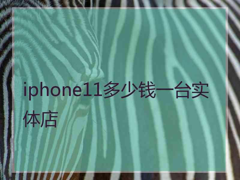 iphone11多少钱一台实体店