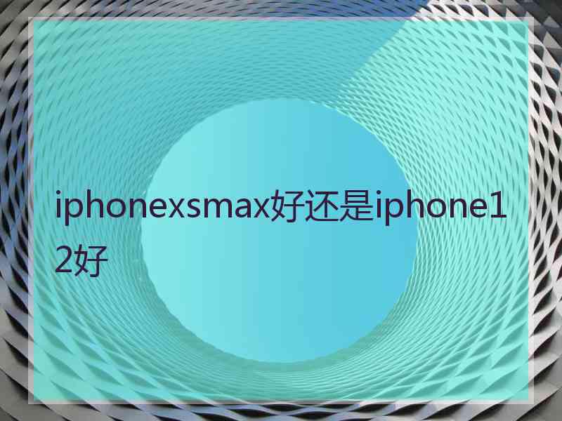 iphonexsmax好还是iphone12好