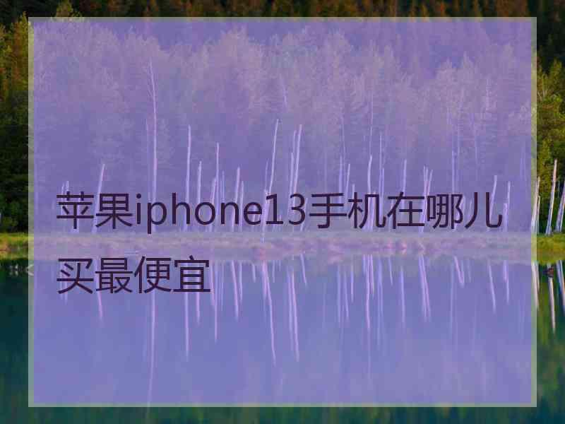 苹果iphone13手机在哪儿买最便宜