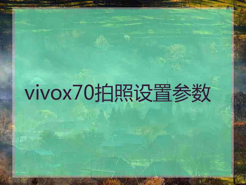 vivox70拍照设置参数