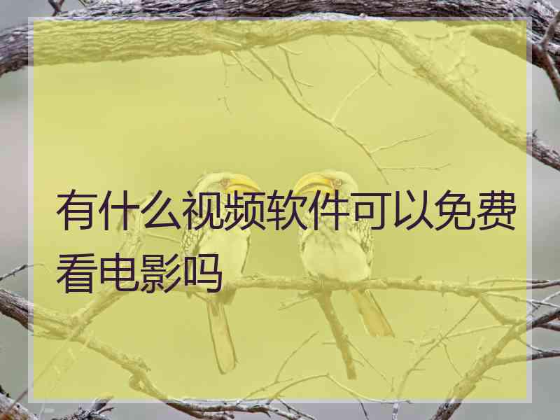 有什么视频软件可以免费看电影吗