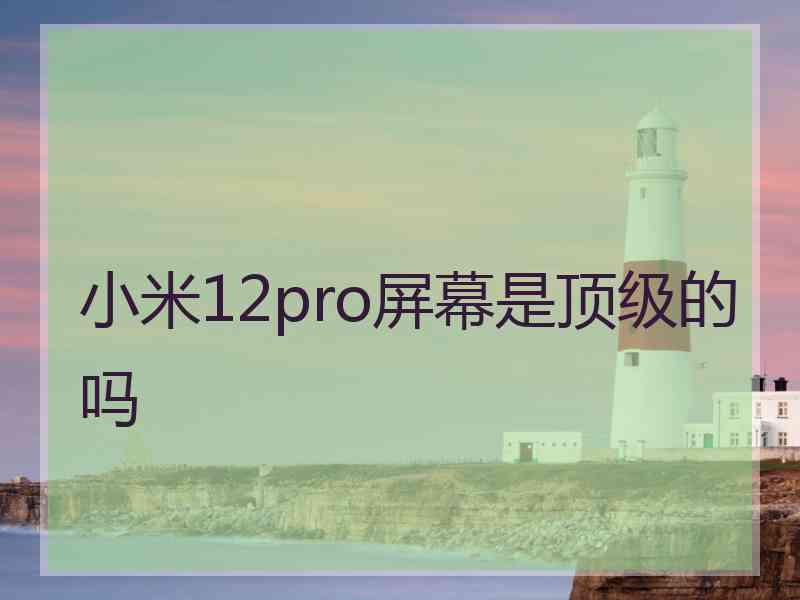 小米12pro屏幕是顶级的吗