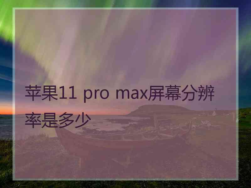 苹果11 pro max屏幕分辨率是多少