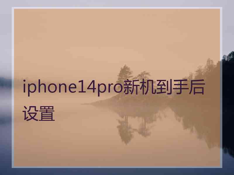 iphone14pro新机到手后设置