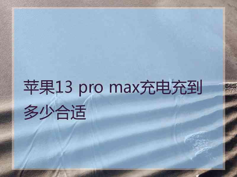 苹果13 pro max充电充到多少合适