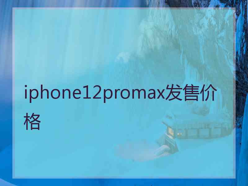 iphone12promax发售价格