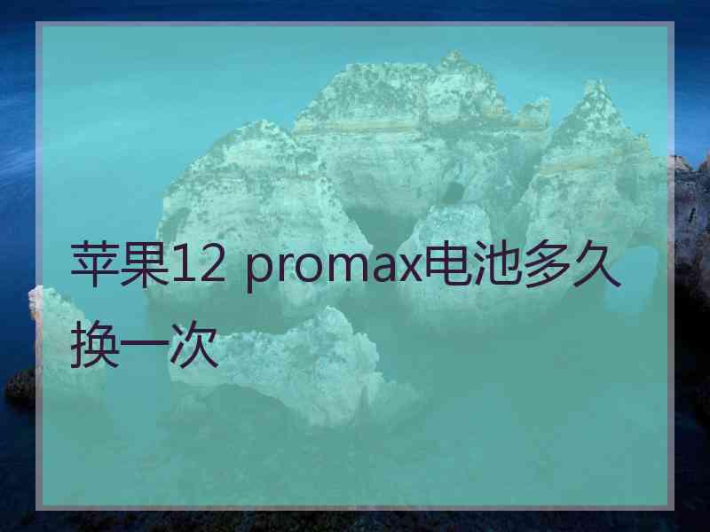 苹果12 promax电池多久换一次