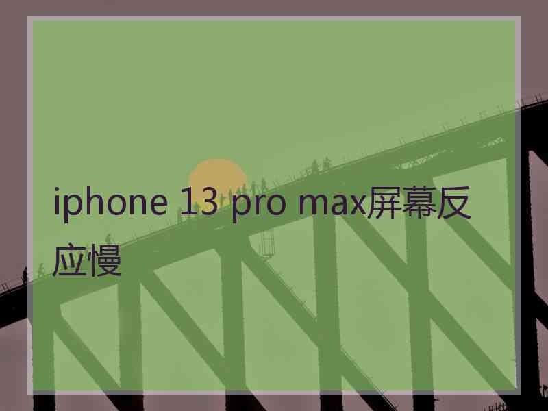 iphone 13 pro max屏幕反应慢