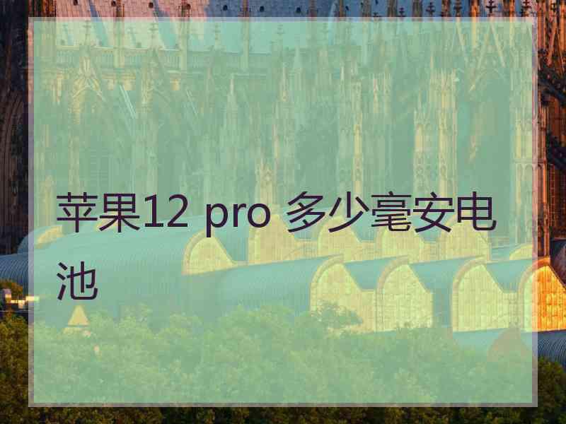 苹果12 pro 多少毫安电池