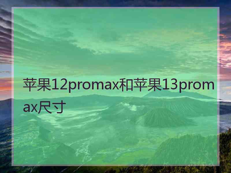 苹果12promax和苹果13promax尺寸