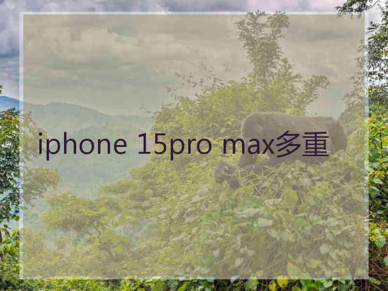 iphone 15pro max多重