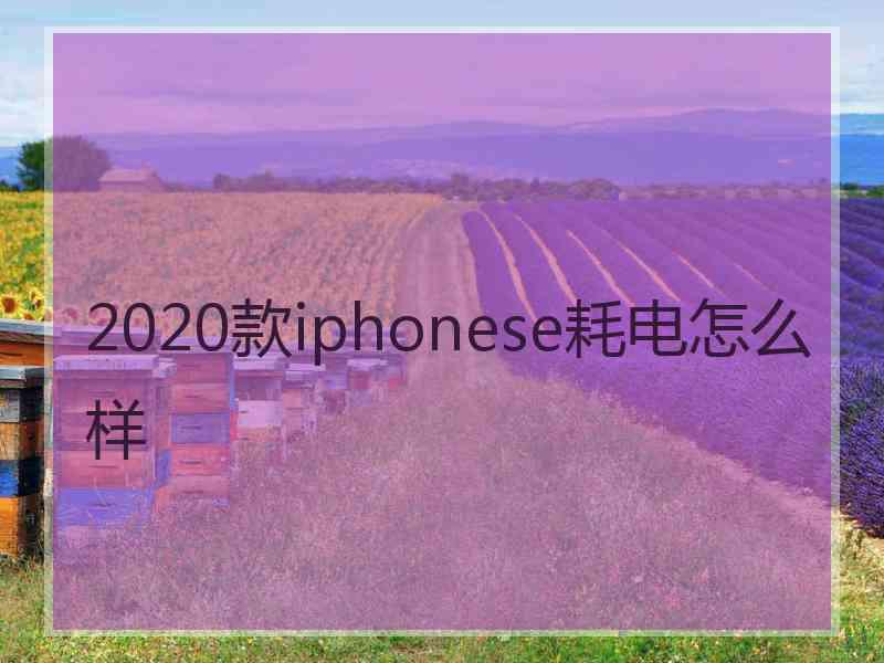 2020款iphonese耗电怎么样