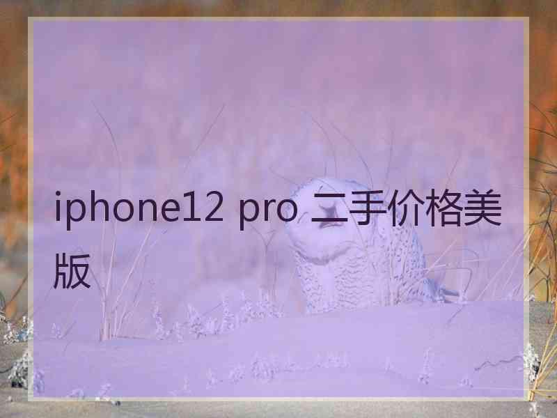 iphone12 pro 二手价格美版