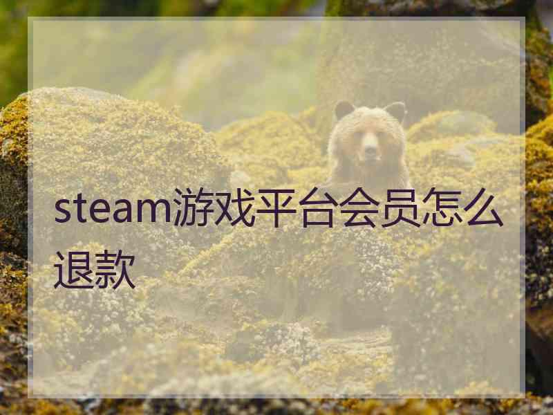 steam游戏平台会员怎么退款