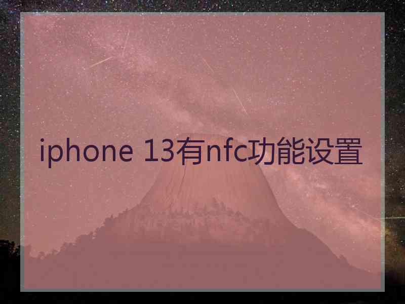 iphone 13有nfc功能设置