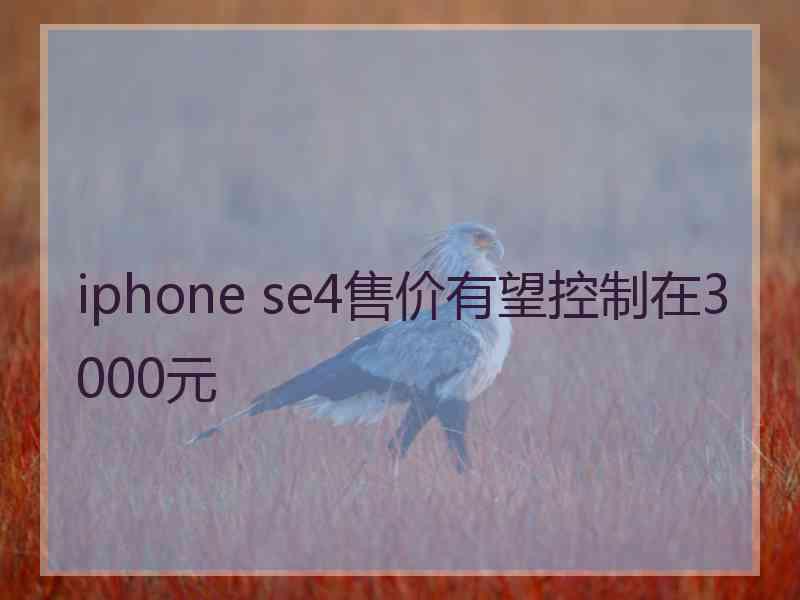 iphone se4售价有望控制在3000元