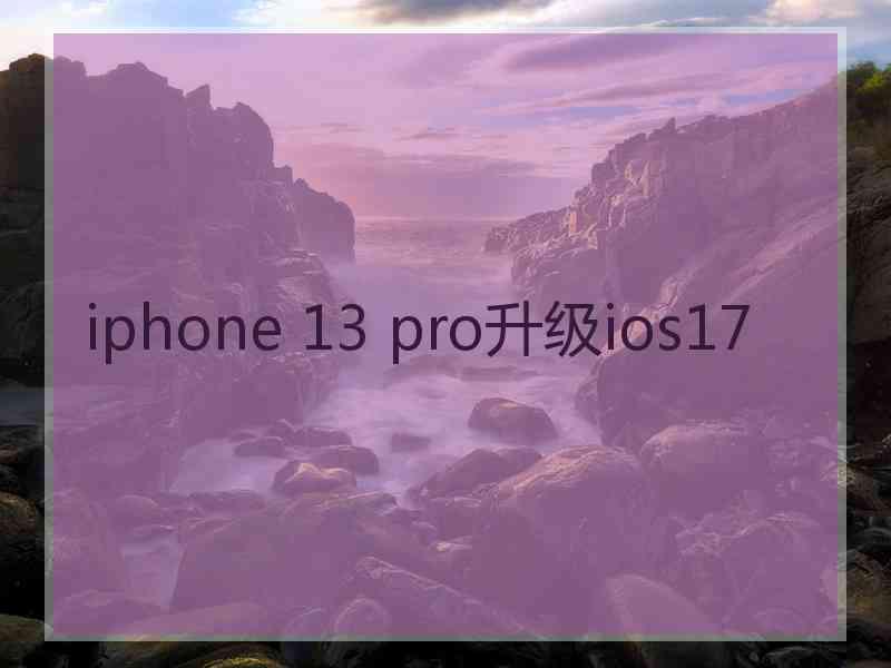 iphone 13 pro升级ios17