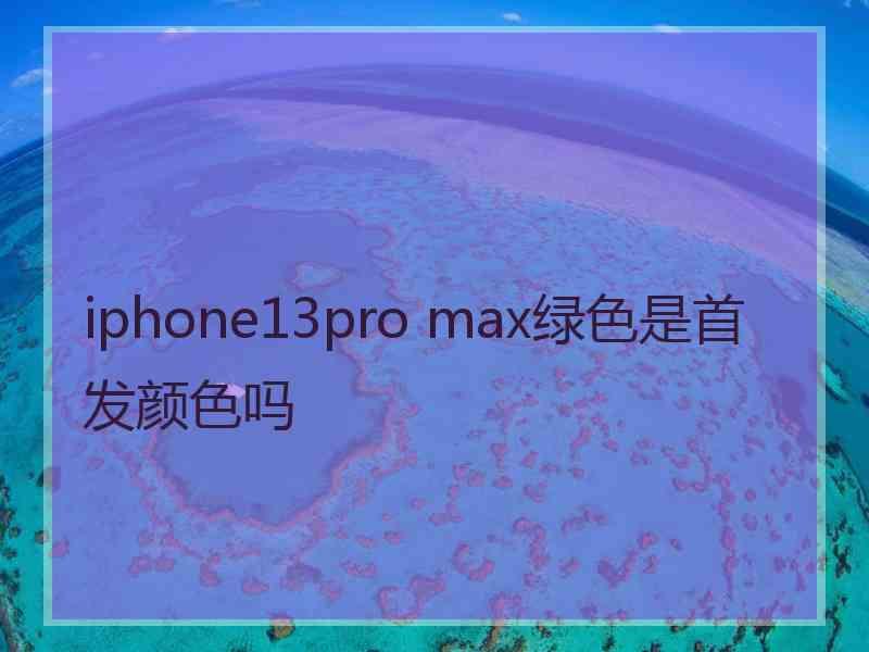 iphone13pro max绿色是首发颜色吗