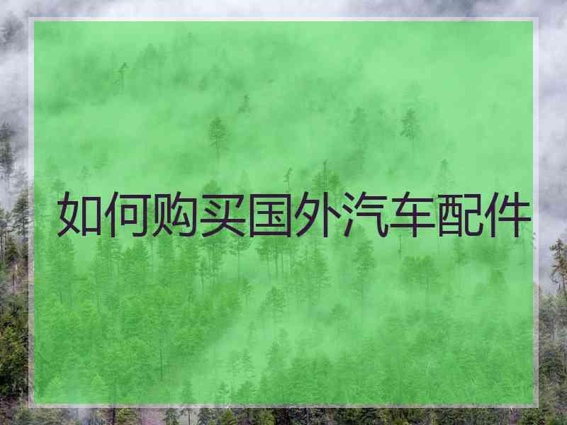 如何购买国外汽车配件