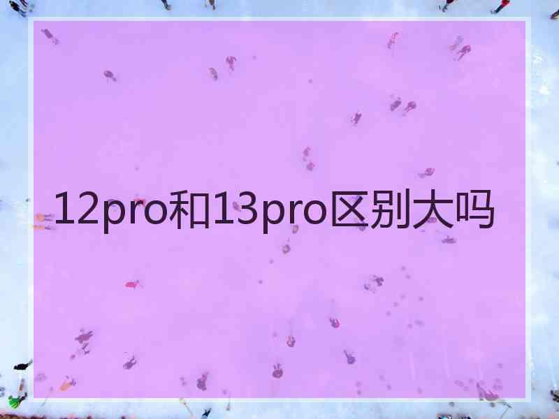 12pro和13pro区别大吗