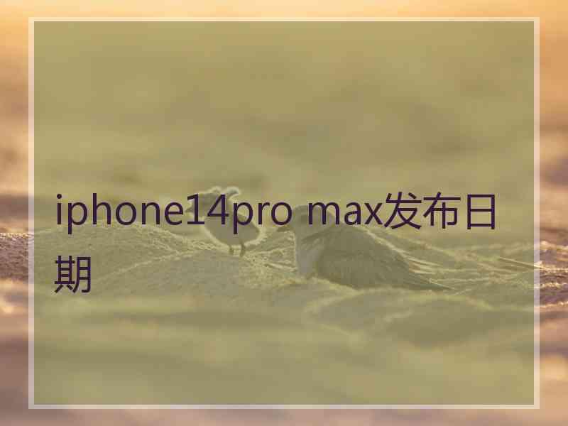 iphone14pro max发布日期