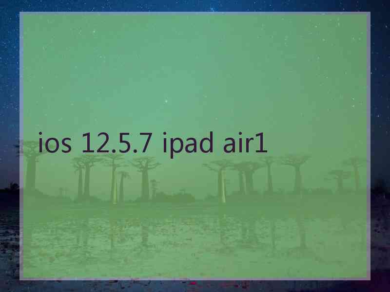 ios 12.5.7 ipad air1