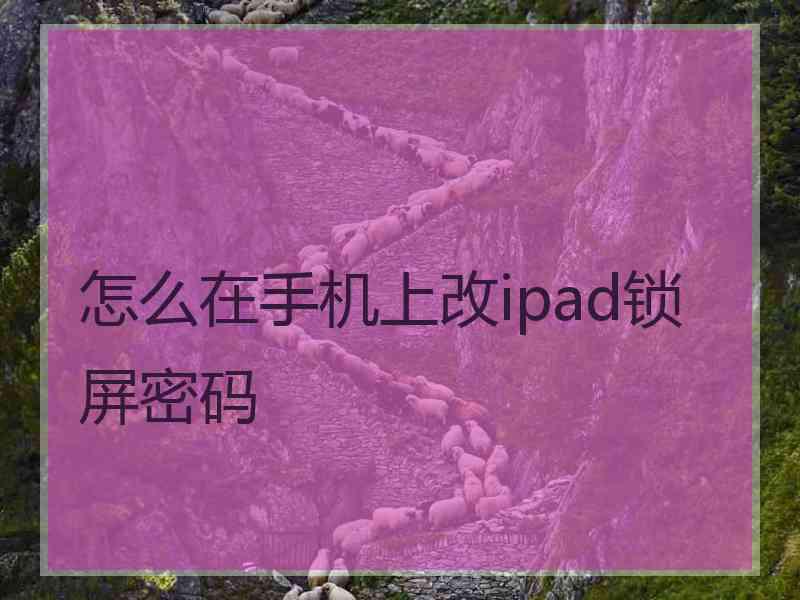 怎么在手机上改ipad锁屏密码